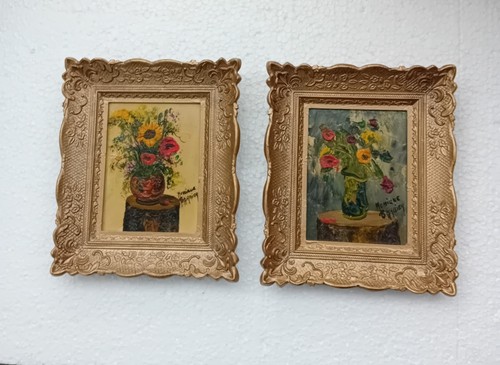 Paire tableaux l huile - 1,