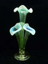🇫🇷 EPERGNE GRAND CENTRE DE TABLE VASE VERRE SOUFFLE OURALINE CORNET TULIPIER