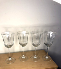 Lot 4 verres à Pied à Vin Octogonaux Vintage Octime Luminarc Cristal d'Arques