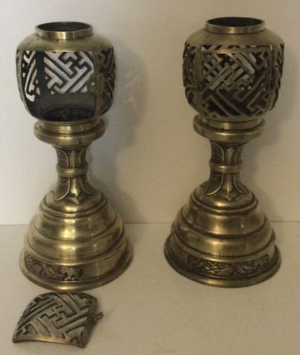Antique paire lampe à - paire,