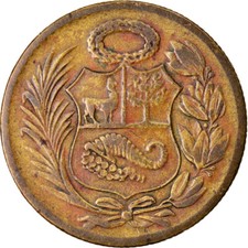 [#790110] Pièce de monnaie, Pérou, 1/2 Sol, 1964, Lima, EF (40-45), laiton, KM:220,5