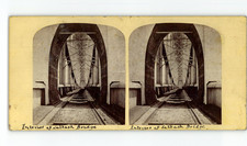 Angleterre, Intérieur du Pont de Saltash, Royal Albert Bridge, Stéréo vintage, c