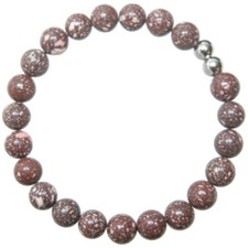 Bracelet en porphyre impérial rouge - Perles rondes 8 mm