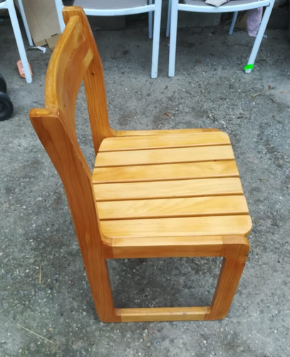Chaise traîneau bois pin - traîneau, en