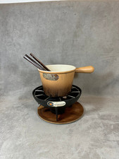 Le Creuset Enamel Cast Iron Fondue Machine with 6 Forks Made in France