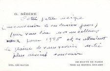peintre Gaston SEBIRE Carte autographe cette petite neige