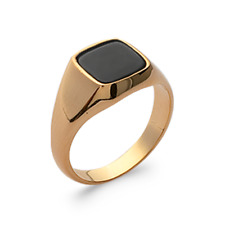 Bague Chevalière ONYX Plaqué