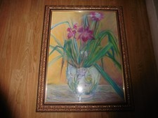 tableau pastel sur toile SIGNE ARTISTE COTE CLAU