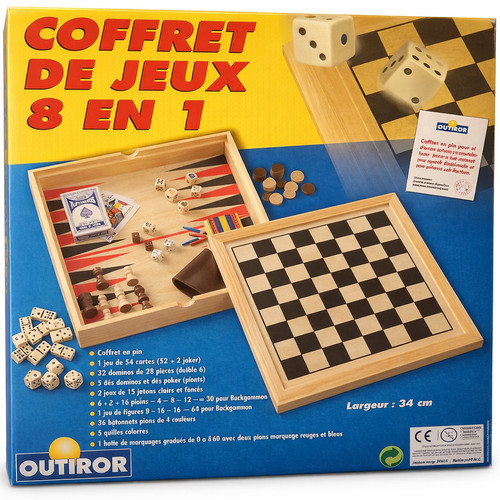 Coffret jeux bois dames - coffret, 1