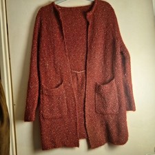 Veste en maille rouge chiné T 40/42