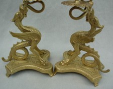 paire de chandeliers en bronze griffons fin XIX