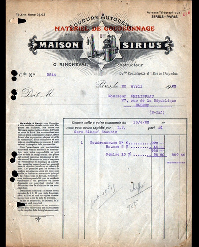 Paris materiel de - (x°),