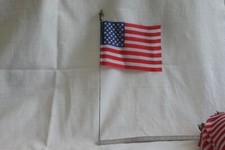 Drapeau fanion vintage USA, états-unis, hampe métallique, nylon, 26,5cm x 12cm