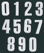 Chiffre chiffres à floquer patche flocage lettrage hotfix thermocollant BLANC