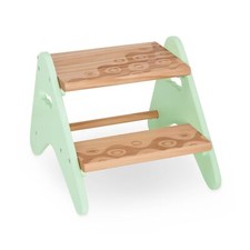 B. spaces - Peek-A-Boost - Marchepied en bois naturel - Vert et blanc - Escab...