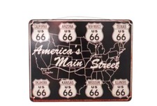 Plaque métal vintage mother road, déco rétro route 66, déco murale USA