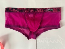 minipant transparent sexy rose fuchsia Manstore taille S