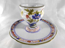  MAGNIFIQUE COQUETIER SUR PLATEAU EN FAIENCE GOUT QUIMPER 