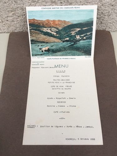 Menu carte postale cie - menu, /