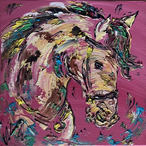 Tableau cheval équitation - tableau,
