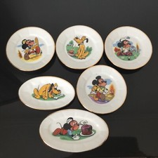 Dînette Ancienne Limoges Disney Mickey 4 Assiettes 2 Plats Miniature Vintage
