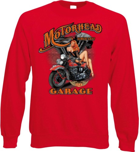 Sweat rouge motard - en,