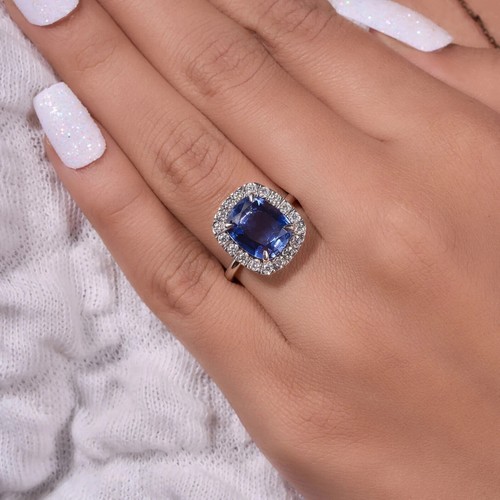 Bague diamant saphir - , bleu