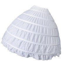 Jupon Long Blanc Vintage à 6 Cerceaux, Robe De Bal De Mariage, Jupe Crinoline