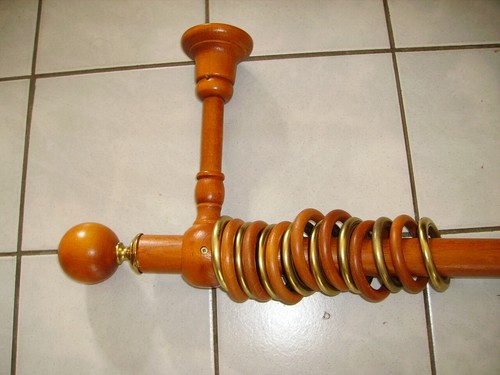 Tringle rideaux bois laiton - à,