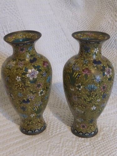 Paire vases cloisonnes - paire, de