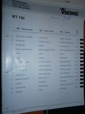 VIKING tracteur tondeuse MT740 MT 740 Ancien modèle : catalogue de pièces 2000