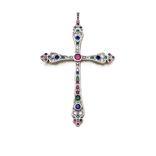 Pendentif croix argent - pendentif,