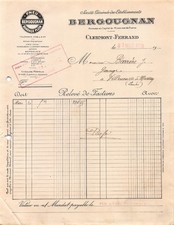 Facture  1928  ETS BERGOUGNAN