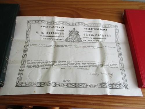 Bulle papale pontificale 1854