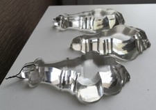 3 Anciennes Grosses Pampilles Gouttes en Cristal pour Lustre Baccarat