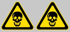 2 STICKERS AUTOCOLLANT PANNEAU DANGER TETE DE MORT TAILLE 5cm AUTO MOTO PA083