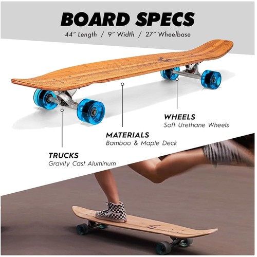 Kicktail cruiser longboard - 44",
