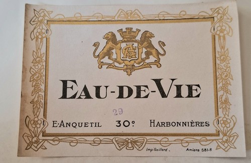 Etiquette ancienne eau vie - eau,