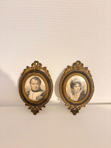 Ancien paire cadre laiton - ancien,