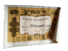 Diplôme académie sténographie Duployé 1948 Debeaumont louisette 