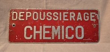 CHEMICO DEPOUSSIERAGE PLAQUE PUB  METAL  GARAGE ANCIENNE ANNEES 1950