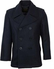 Manteau Marine Américain USA en Laine Croisé Mil-Tec Pea Blouson Militaire