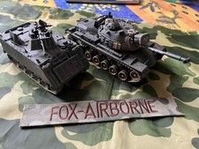 LOT DE DEUX ENGINS MILITAIRES VIETNAM PORTE MORTIER M 116 + CHAR PATTON MA 8 A3