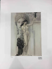 Gustav Klimt Lithographie Off Set CM 50x70 Signature Sur Dalle Avec Certifiée