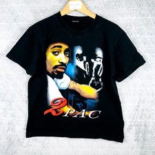 Hot Eagle 2Pac T-shirt Homme M Noir Graphique Tupac Shakur Hip Hop Streetwear
