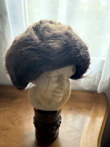 Toque fourrure marron - en,