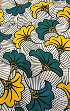 TISSU WAX polycoton  fleurs de