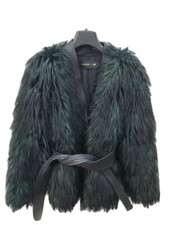 Balmain X H&M Faux Fur Emeraud Jacket Size 34 / XS - Extra Small