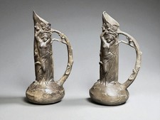 Art nouveau paire vases en