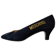 MOSCHINO vintage 1990s, escarpins daim noir pour femme, taille 38
